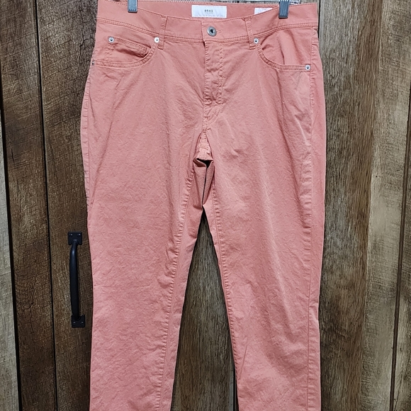 Brax Ultralight Mens Pants Cadiz Straight Size 32/34 Peach 26" Inseam - Picture 5 of 13